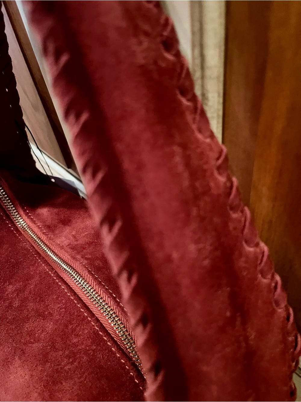Cheval Made in Italy Rust/Brown Suede Shoulder Bag - Picture 5 of 7